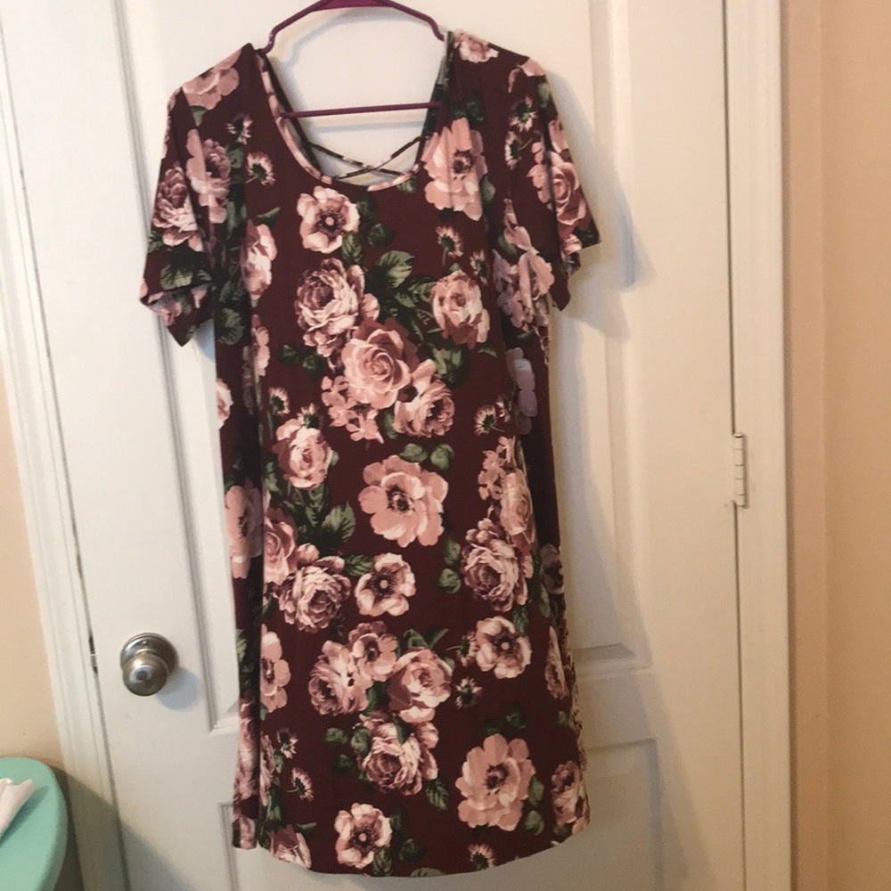 Burgundy mini dress